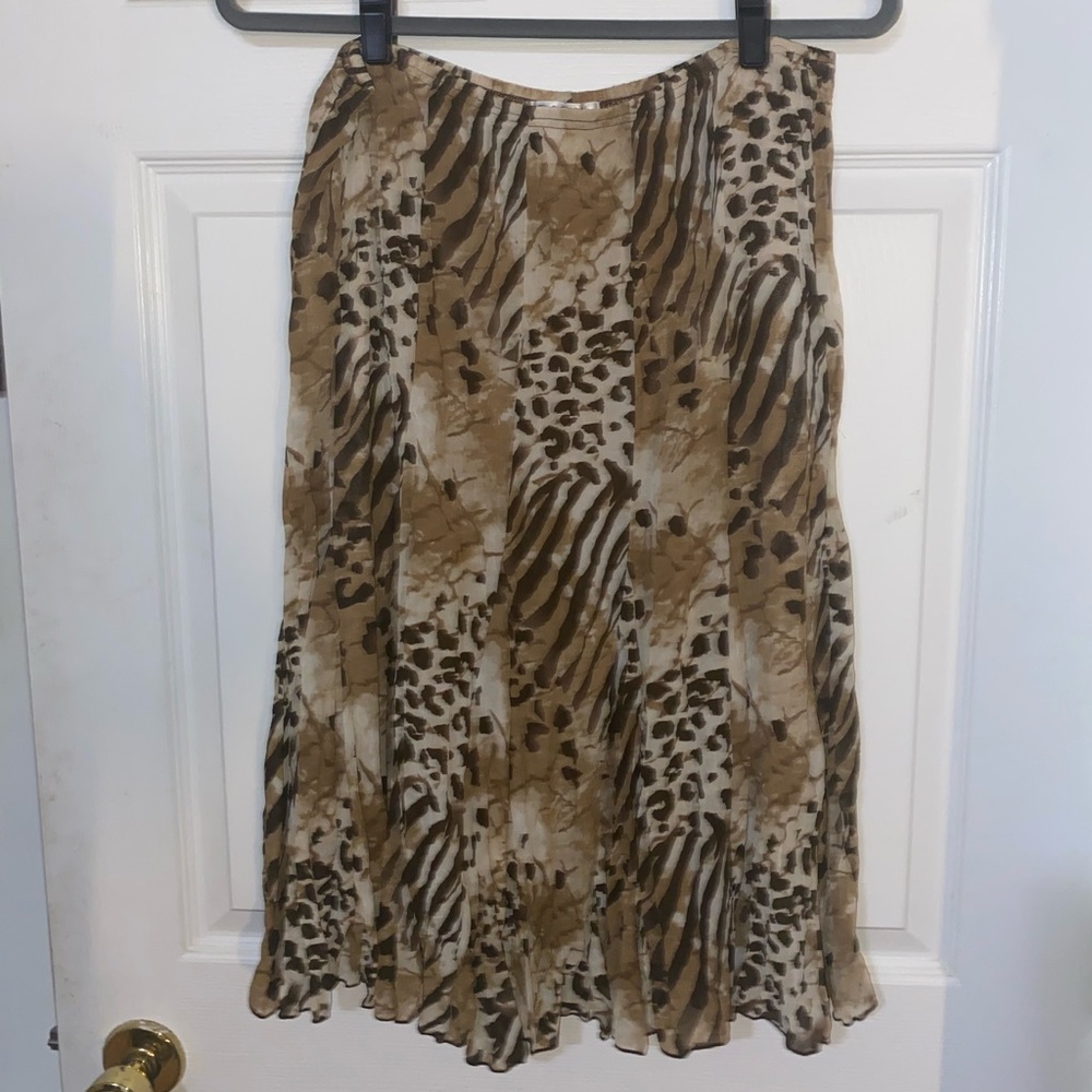 Vintage midi skirt Y2K leopard print